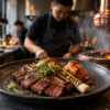 Smoke & Silk Scotch & Beef Club mit offener Küche, Feuer und koreanischem BBQ