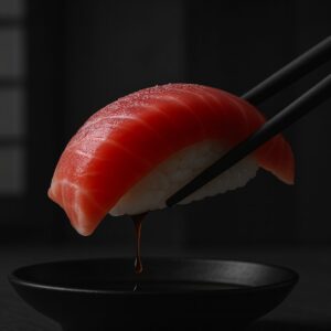 Hochwertiges Nigiri mit Otoro-Thunfisch in Nahaufnahme – Japanischer Kochkurs in der Metropolregion Nürnberg